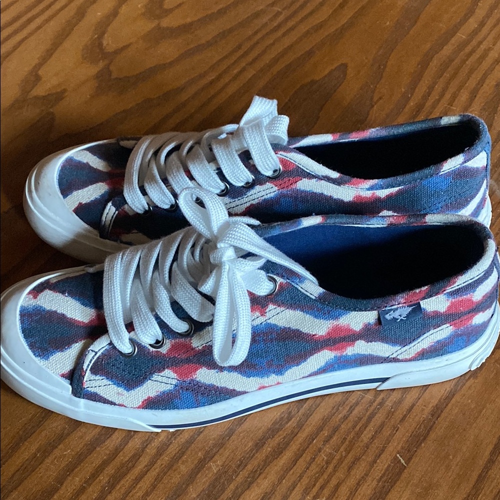 Red, White and Blue Canvas Rocket Dog Sneakers with Patriotic Design